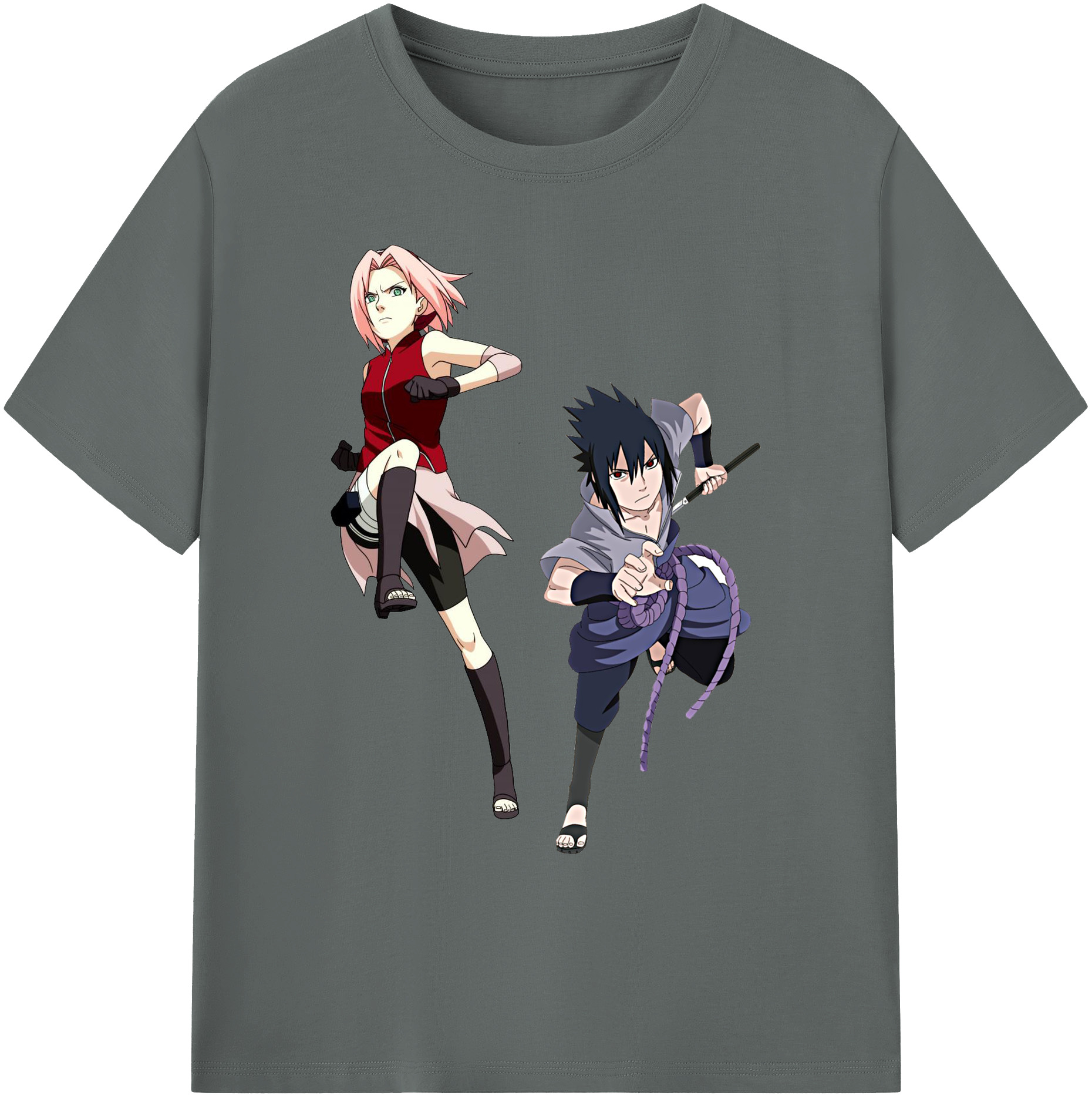 （画像用） NARUTO -ナルト- 春野サクラ Haruno Sakura 綿100％ メンズ半袖Tシャツ｜肌触りやわらか＆通気性